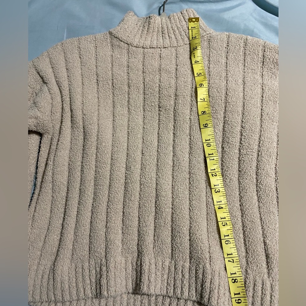 🔥🔥Pink Rose Preppy Creamy Brown Cropped 90’s Soft Turtle Neck Sweater - Picture 2 of 6